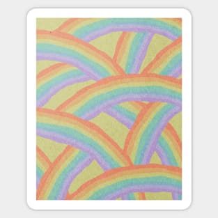 Abstract rainbows, Retro, Mid century art print Sticker